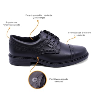 Foto 2 | Foto 2 | Zapato Escolar Audaz Para Niño De Piel Negro Adams Con Diseño Perforado