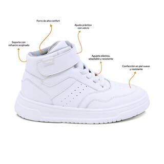Foto 2 | Foto 2 | Tenis Escolar Audaz Para Niño De Piel Blanco Raptor Con Ajuste Alto