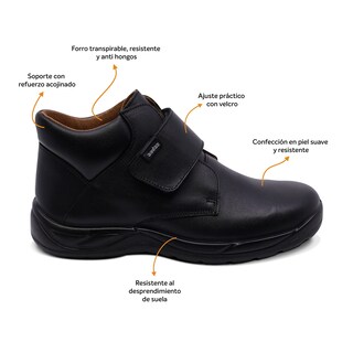 Foto 2 | Foto 2 | Bota Escolar Audaz Para Niño De Piel Negro Tadeo Con Tira De Contacto