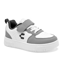 Charly Tenis Urbano Para Niño Blanco Gris  Hasta Agotar Existencia  Importado  Agujeta Elastica