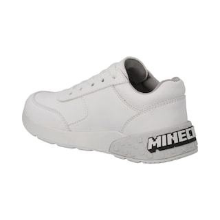 Foto 3 | Foto 3 | Tenis Niño Minecraft Comodos Escolares Casuales Agujetas Suela Baja Blanco