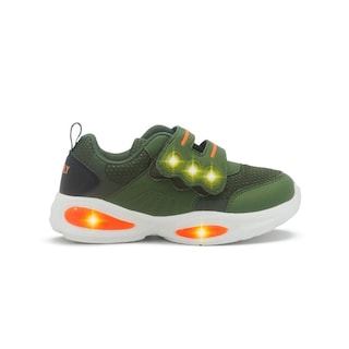 Foto 1 | Foto 1 | Tenis Charly Para Niño Ajuste Contactel Suela Eva Antiderrpante Con Luces Led Olivo/naranja Verde Oscuro
