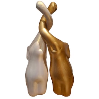 Foto 1 | Foto 1 | Set De Escultura Mada Pareja De Elefentes Color Dorado Y Perla Entrelazados