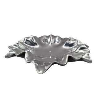 Foto 1 | Foto 1 | Platón Decorativo Mada De Pewter Plateado Ondulado