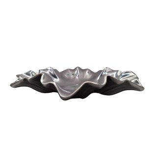 Foto 5 | Foto 5 | Platón Decorativo Mada De Pewter Plateado Ondulado