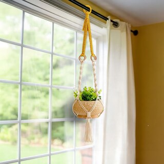 Foto 4 | Foto 4 | Colgante Decorativo Boho Beige Para Maceta Ilios Innova Tejido A Mano Para Plantas En Interior O Exterior