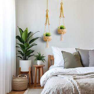 Foto 5 | Foto 5 | Colgante Decorativo Boho Beige Para Maceta Ilios Innova Tejido A Mano Para Plantas En Interior O Exterior