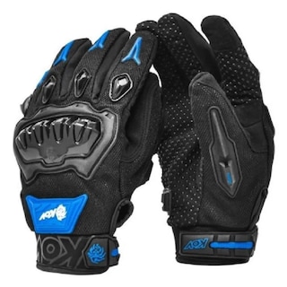 Foto 1 | Foto 1 | Guantes para Moto Kov Delta color Azul con Limpiador de Mica