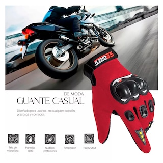 Foto 2 | Foto 2 | Guantes con Protección Anti Derrape Táctil Grande Eo Safe Imports Esi-12782 Rojos para Motociclista
