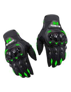 Foto 1 | Foto 1 | Guantes Para Motociclista Antideslizante Con Sensores Táctiles Talla 2xl Negro Con Verde Bluelander