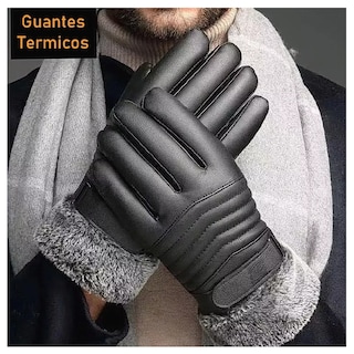 Foto 5 | Foto 5 | Guantes De Cuero Térmicos Impermeables Frio Para Moto Bici Negro Tipo Piel