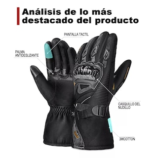 Foto 2 | Foto 2 | Guantes De Moto Invierno Frio Impermeables Y Térmicos Táctil Talla M