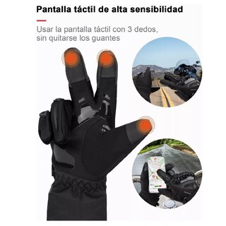Foto 3 | Foto 3 | Guantes De Moto Invierno Frio Impermeables Y Térmicos Táctil Talla M
