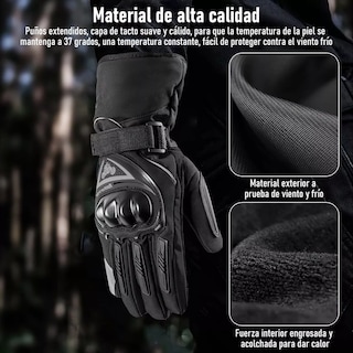 Foto 2 | Foto 2 | Guantes de Motocicleta Térmicos Moto Táctil Pantalla Talla M Eo Safe Imports Esi-16992 Negros