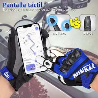 Foto 2 | Foto 2 | Guantes Para Motocicleta De Piel Hombre Y Mujer Talla: Xl Eo Safe Imports Esi-18259 Azul