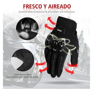 Foto 5 | Foto 5 | Guantes Proteccion Pantalla Táctil De Dedo Para Motocicleta Talla Xl Lab.g Negro