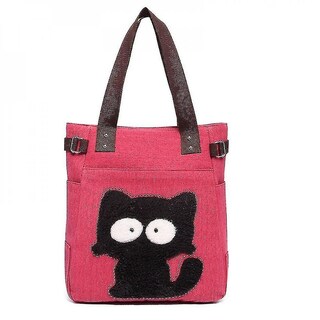 Foto 1 | Foto 1 | Bolso De Lona Huoguo Con Bonito Estampado De Gatitos Para Mujer  Rojo - Venta Internacional.