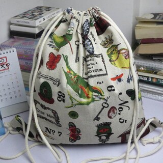 Foto 3 | Foto 3 | Mochila Huoguo Con Estampado Retro Con Cordón Unisex 34 5 X 41 Cm - Venta Internacional.