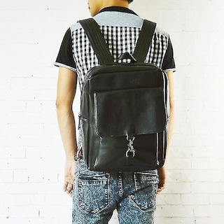 Foto 3 | Foto 3 | Mochila De Ordenador Huoguo De Piel Sintética Retro Minimalista Para Hombre - Venta Internacional.