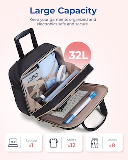 Foto 2 | Foto 2 | Bolsa Con Ruedas Bagsmart Para Portátil De 15 6 Pulgadas  40 L  Negra - Venta Internacional.