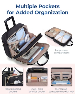 Foto 3 | Foto 3 | Bolsa Con Ruedas Bagsmart Para Portátil De 15 6 Pulgadas  40 L  Negra - Venta Internacional.
