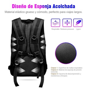 Foto 4 | Foto 4 | Mochila Táctica Belug Impermeable Campamento Negro 213ym
