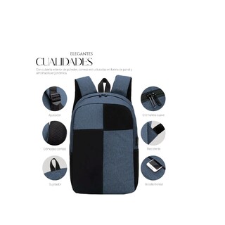 Foto 2 | Foto 2 | Mochila Malubero para Laptop Cargador Usb color Negro