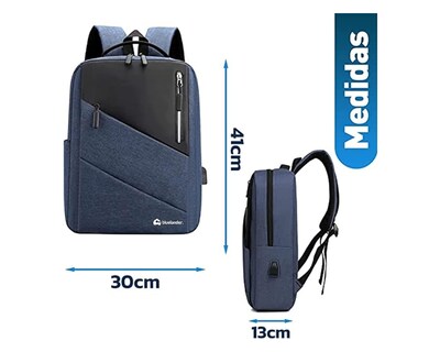 Foto 3 | Foto 3 | Mochila Para Laptop Antirrobo Bluelander Hs88 Con Puerto USB Para Power Bank Color Azul