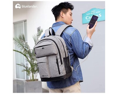 Foto 6 | Foto 6 | Mochila Para Laptop Bluelander 2079 Color Gris Hasta 16 Pulgadas