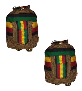 Foto 1 | Foto 1 | Mochila De Hilo Hecha Por Mexicanos Artcraftmx  Mxxan-002  2 Pzas  Rojo/amarillo/ver/neg  Hechas A Mano