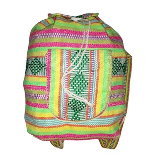 Foto 1 | Foto 1 | Mochilas Artesanal Tejida Artcraftmx Mxixc-001 1 Pza Verde/amarillo/rosa Hechas A Mano