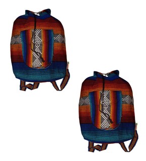 Foto 2 | Foto 2 | Mochila Tejida Por Mexicanos Artcraftmx Mxxol-002 2 Pzas Rojo/azul/negro/amarillo Hechas A Mano