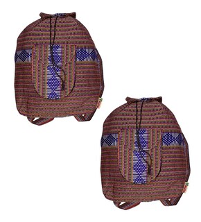 Foto 1 | Foto 1 | Mochila Artesanales Mexicanas Artcraftmx Mxahu-002 2 Pzas Rojo/morado/azul Hechas A Mano