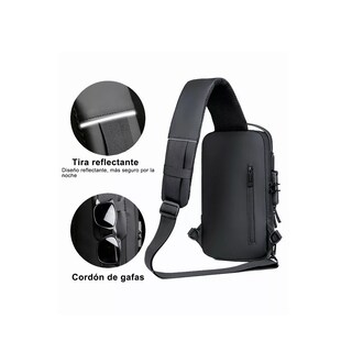Foto 3 | Foto 3 | Mochila Cruzada Antirrobo Eo Safe Imports ESI-4672 color Negro