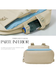 Foto 4 | Foto 4 | Mochila Set Escolar Bolsa Lapicera Juvenil Laptop Crema