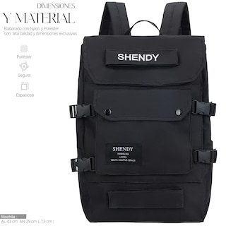 Foto 2 | Foto 2 | Mochila Backpack Impermeble Escolar De Gran Capacidad Negro