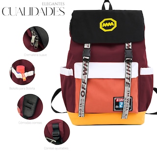 Foto 3 | Foto 3 | Mochila Backpack Impermeble Escolar De Gran Capacidad Rojo