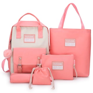 Foto 1 | Foto 1 | Ochilas Set 5 Pzs Escolar Bolsas Lapicera Rosa