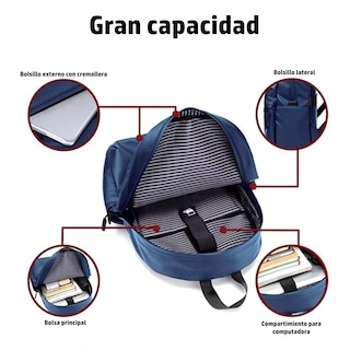 Foto 8 | Foto 8 | Mochila para Laptop 15.6\" Boclier color Azul