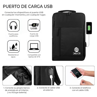 Foto 4 | Foto 4 | Mochila Escolar Dolce con Conexión Usb