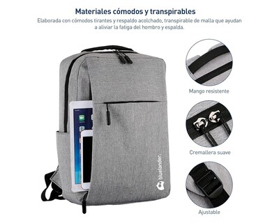 Foto 3 | Foto 3 | Mochila Antirrobo Para Laptop Bluelander Carga Usb Para Power Bank, Color Gris, Bolsillos Ocultos Impermeable.