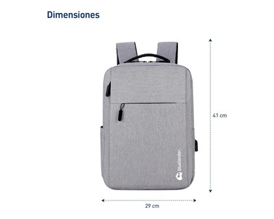 Foto 5 | Foto 5 | Mochila Antirrobo Para Laptop Bluelander Carga Usb Para Power Bank, Color Gris, Bolsillos Ocultos Impermeable.