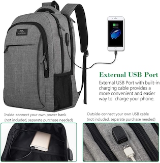 Foto 3 | Foto 3 | Venta Internacional- Mochila de Viaje Portátil Matein Delgada Antirrobo Duradera con Puerto USB Resistente al Agua