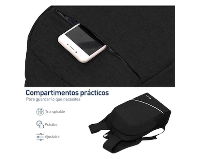 Foto 5 | Foto 5 | Bluelander Mochila Antirrobo Para Laptop Con Mochila Cruzada Y Lapicera, 3 Piezas, Impermeable Y Transpirable Con Puerto Usb Par