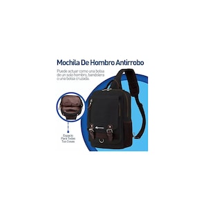 Foto 3 | Foto 3 | Mochila Cruzada de Broches Eo Safe Imports Esi-10133 Negro