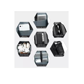 Foto 2 | Foto 2 | Pechera Mochila Cruzada Lujo Antirrobo Carga Usb Eo Safe Imports Esi-10134 Negro para Hombre