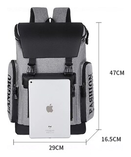 Foto 2 | Foto 2 | Mochila para Laptop Fashion Impermeable Gris/Negro