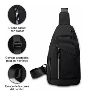 Foto 2 | Foto 2 | Pechera Mochila Impermeable Multifunción Cruzada Hombro Negro