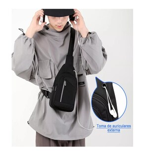 Foto 3 | Foto 3 | Pechera Mochila Impermeable Multifunción Cruzada Hombro Negro