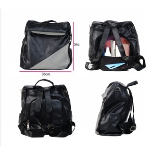 Foto 3 | Foto 3 | Mochila Antirrobo Negra De Piel Sintética Gris Para Mujer - Venta Internacional.